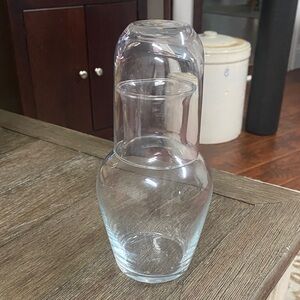 Clear Glass Carafe with Tumbler